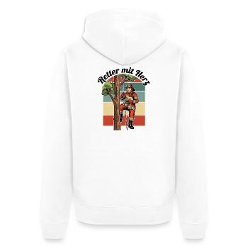 Sauveur de cœur - Veste à capuche bio Premium Unisexe - blanc - Dos - Thijin (182cm)