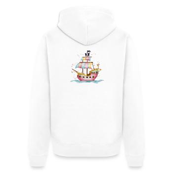 Bateau pirate imaginatif en haute mer avec - Veste à capuche bio Premium Unisexe - blanc - Dos - Thijin (182cm)