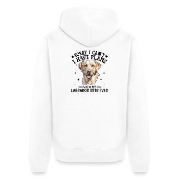 Portrait d'un labrador vivant - Veste à capuche bio Premium Unisexe - blanc - Dos - Thijin (182cm)