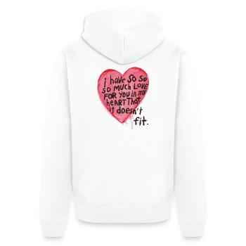 Love Shirt, Geschenk für Freundin, Freund, Partner - Unisex Premium Bio Zip Hoodie - Weiß - Hinten - Thijin (182cm)
