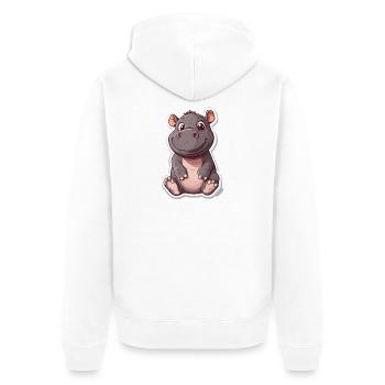 Hippopotame - Veste à capuche bio Premium Unisexe - blanc - Dos - Thijin (182cm)