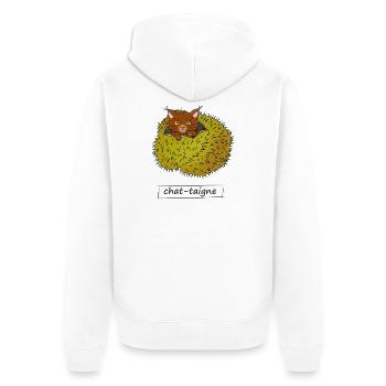 Spider cat - Unisex Premium Organic Zip Hoodie - white - Back - Thijin (182cm)