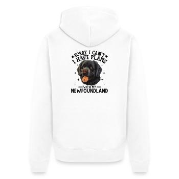 Charming Black Lab Dog Illustration - Unisex Premium Organic Zip Hoodie - white - Back - Thijin (182cm)