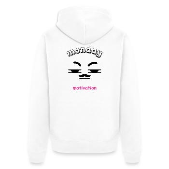 Motivierendes Zitat mit Herzillustration - Unisex Premium Bio Zip Hoodie - Weiß - Hinten - Thijin (182cm)