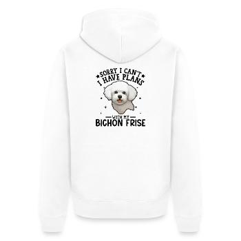 Illustration d'un caniche blanc mignon - Veste à capuche bio Premium Unisexe - blanc - Dos - Thijin (182cm)