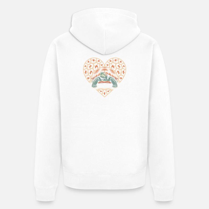 Léopard Tortue mignonne - Veste à capuche bio Premium Unisexe - blanc