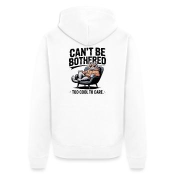 Keine Lust auf Katzen-Einstellung - Unisex Premium Bio Zip Hoodie - Weiß - Hinten - Thijin (182cm)