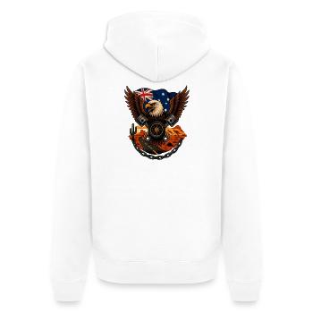 Aigle Australien Motorisé - Veste à capuche bio Premium Unisexe - blanc - Dos - Thijin (182cm)