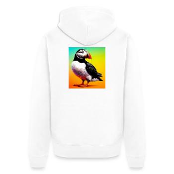 Papageitaucher - Unisex Premium Bio Zip Hoodie - Weiß - Hinten - Thijin (182cm)