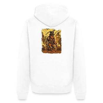 Steampunk Bigfoot Cryptid Sasquatch Gear Yeti - Veste à capuche bio Premium Unisexe - blanc - Dos - Thijin (182cm)