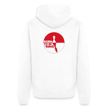 Motivational Chess Born to be a King - Unisex Premium Organic Zip Hoodie - white - Back - Thijin (182cm)