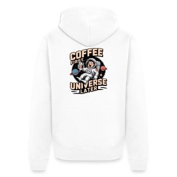 Astronaut in space - Unisex Premium Organic Zip Hoodie - white - Back - Thijin (182cm)