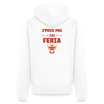 Cow in Colorful Mexican Festive Feria - Unisex Premium Organic Zip Hoodie - white - Back - Thijin (182cm)
