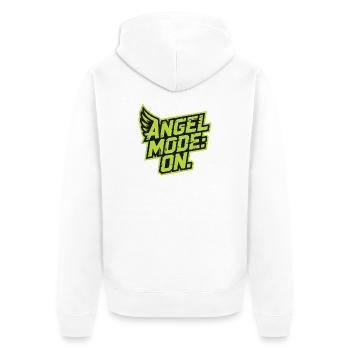 Angel Models On Bold Green Typography - Unisex Premium Organic Zip Hoodie - white - Back - Thijin (182cm)