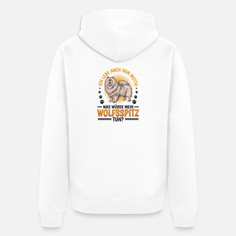 Que ferait le Wolfspitz allemand - Veste à capuche bio Premium Unisexe - blanc