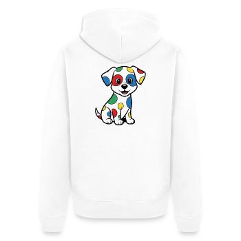 Colorful Dalmatian Dog Illustration - Unisex Premium Organic Zip Hoodie - white - Back - Thijin (182cm)