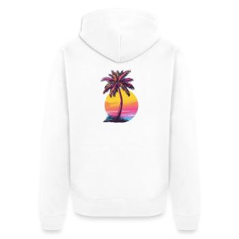 Palm tree - Unisex Premium Organic Zip Hoodie - white - Back - Thijin (182cm)