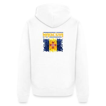 Madeira Flag Abstrakt Design - Unisex Premium Bio Zip Hoodie - Weiß - Hinten - Thijin (182cm)