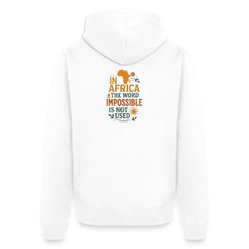 Empowering Africa Inspirational Quote Design - Unisex Premium Organic Zip Hoodie - white - Back - Thijin (182cm)