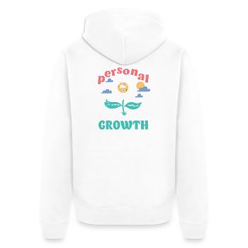 Persönliches Wachstum Daisy - Unisex Premium Bio Zip Hoodie - Weiß - Hinten - Thijin (182cm)