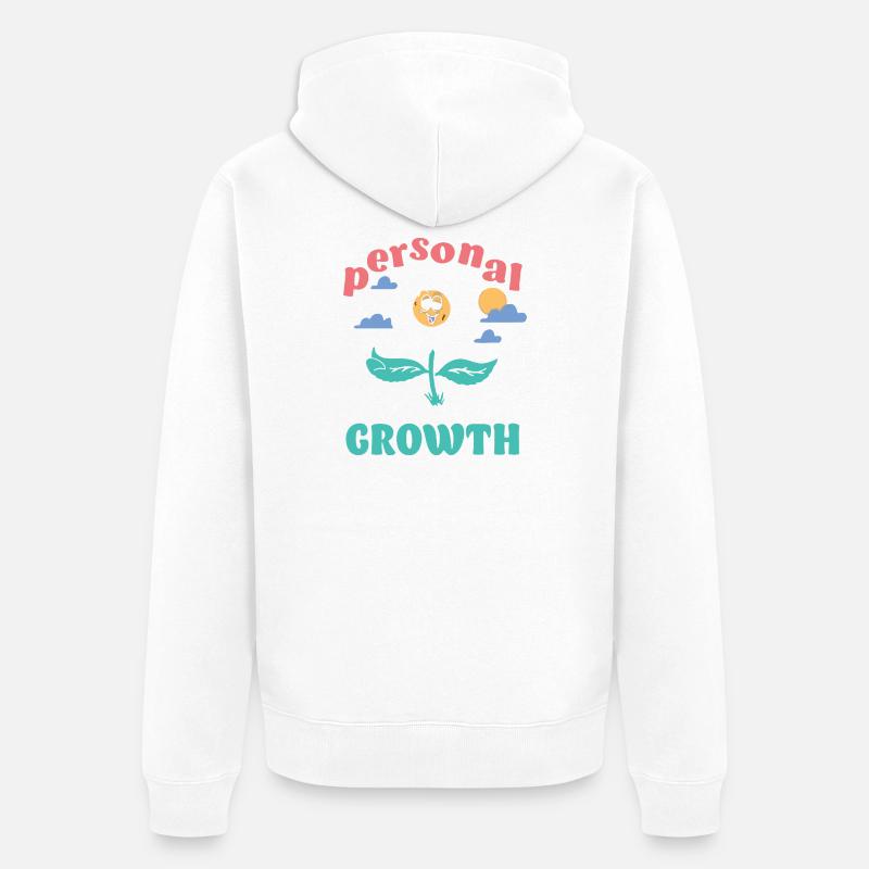 Persönliches Wachstum Daisy - Unisex Premium Bio Zip Hoodie - Weiß