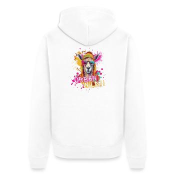 Urban Wild - Unisex Premium Organic Zip Hoodie - white - Back - Thijin (182cm)