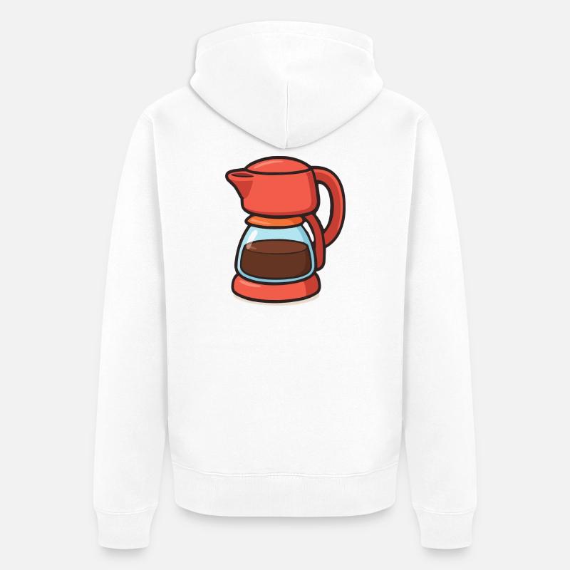 cafetière - Veste à capuche bio Premium Unisexe - blanc