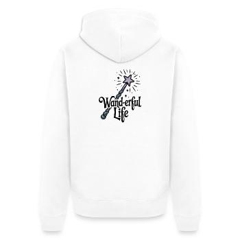 Wand-erful Life - Unisex Premium Organic Zip Hoodie - white - Back - Thijin (182cm)