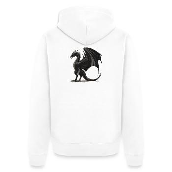 Drachen Drache - Unisex Premium Bio Zip Hoodie - Weiß - Hinten - Thijin (182cm)