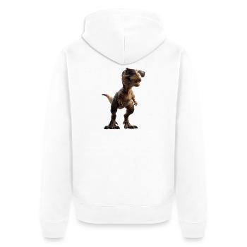 T-Rex Tyrannosaurus Rex Dino Papa Dinosaure - Veste à capuche bio Premium Unisexe - blanc - Dos - Thijin (182cm)