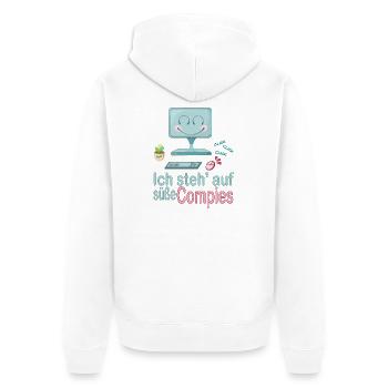 J’adore les ordinateurs mignons - Veste à capuche bio Premium Unisexe - blanc - Dos - Thijin (182cm)