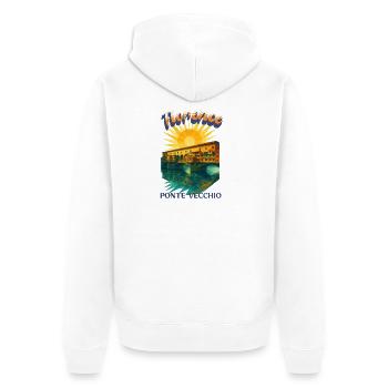 Florence - Ponte Vecchio Retro Vintage Design - Unisex Premium Bio Zip Hoodie - Weiß - Hinten - Thijin (182cm)