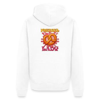 Colourful pretzel with girl's slogan - Unisex Premium Organic Zip Hoodie - white - Back - Thijin (182cm)