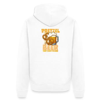 Pretzel und Bier Spaßmotivation Bretzel - Unisex Premium Bio Zip Hoodie - Weiß - Hinten - Thijin (182cm)