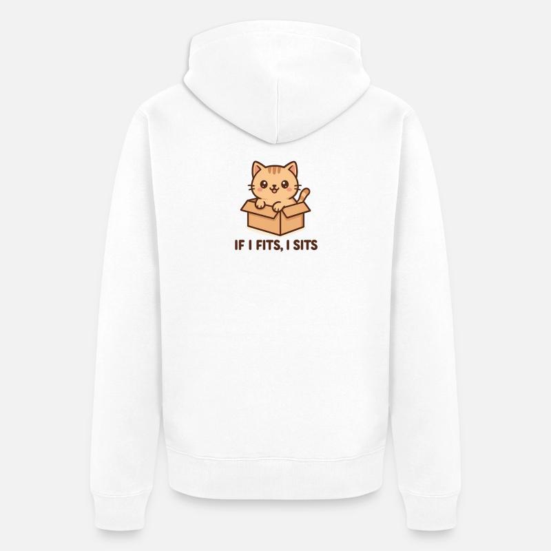 Kätzchen im Paket mit Spruch - Unisex Premium Bio Zip Hoodie - Weiß