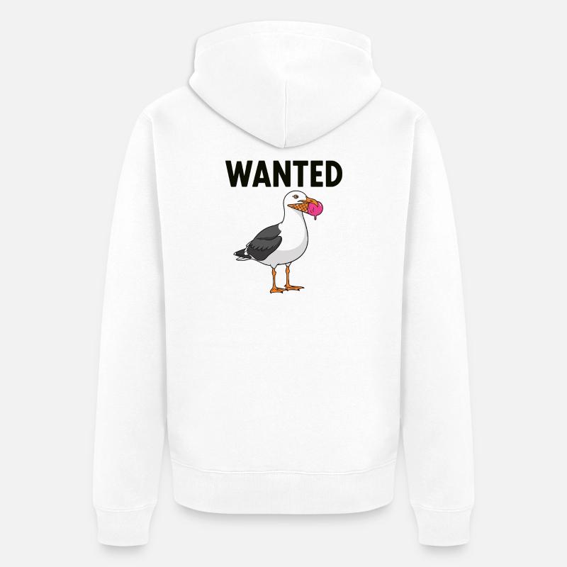 Gesucht Möwe Eiscreme Abenteuer - Veste à capuche bio Premium Unisexe - blanc