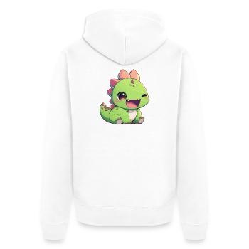 Dino Dinosaure Dinosaure - Veste à capuche bio Premium Unisexe - blanc - Dos - Thijin (182cm)