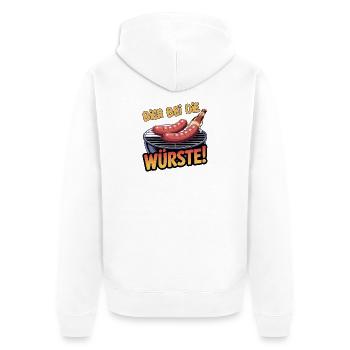 Bière au Sausages Grill Dire BBQ Sausage Beer - Veste à capuche bio Premium Unisexe - blanc - Dos - Thijin (182cm)