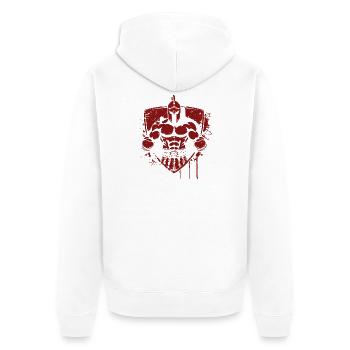 Warrior in armor with shield - Unisex Premium Organic Zip Hoodie - white - Back - Thijin (182cm)