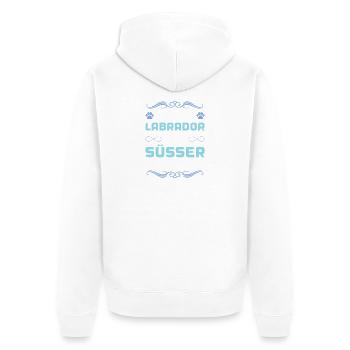 labrador hund spruch - Unisex Premium Bio Zip Hoodie - Weiß - Hinten - Thijin (182cm)