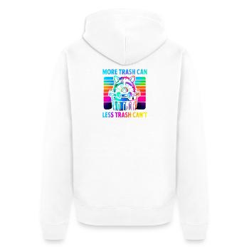 Waschbär Spruch Müll Humor Lustig Geschenkidee - Unisex Premium Bio Zip Hoodie - Weiß - Hinten - Thijin (182cm)
