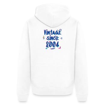 Jahrgang seit 2004 Hip-Hop Graffiti Glitch 21st - Unisex Premium Bio Zip Hoodie - Weiß - Hinten - Thijin (182cm)