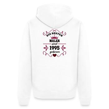1995 Painter Birthday Colleague Work colleague - Unisex Premium Organic Zip Hoodie - white - Back - Thijin (182cm)
