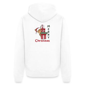 Reh Weihnachten Geschenk Winter Tiere Rehe - Unisex Premium Bio Zip Hoodie - Weiß - Hinten - Thijin (182cm)