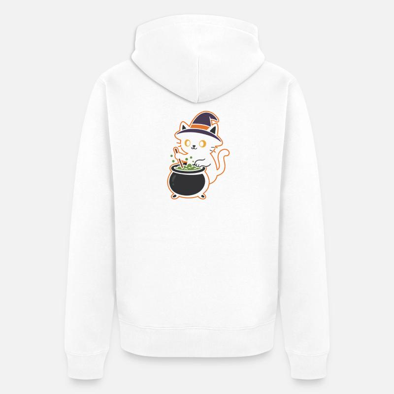 Conception magique de potion de sorcière pour chat - Veste à capuche bio Premium Unisexe - blanc
