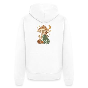 Crapaud magique de conte de fées avec champignon et lune - Veste à capuche bio Premium Unisexe - blanc - Dos - Thijin (182cm)