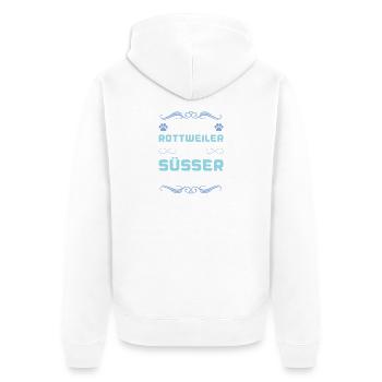 rottweiler hund spruch - Unisex Premium Bio Zip Hoodie - Weiß - Hinten - Thijin (182cm)