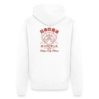 Tokyo City Plaza Pop et Danse - Veste à capuche bio Premium Unisexe - blanc - Dos - Thijin (182cm)