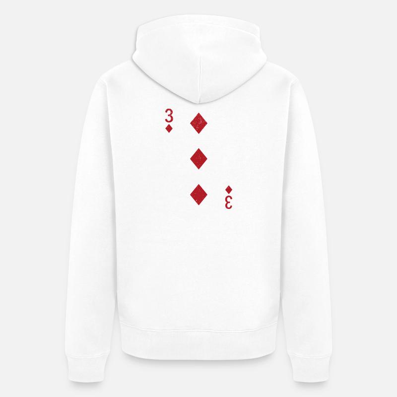 Carte Trois Diamants Doppelkopf Romme - Veste à capuche bio Premium Unisexe - blanc