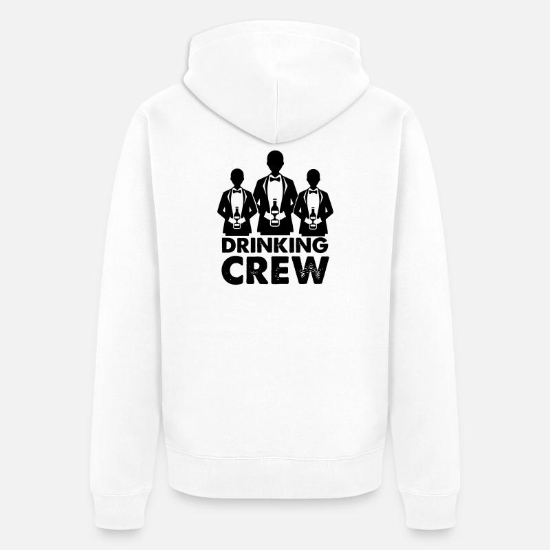 drinking_crew_01 - Veste à capuche bio Premium Unisexe - blanc